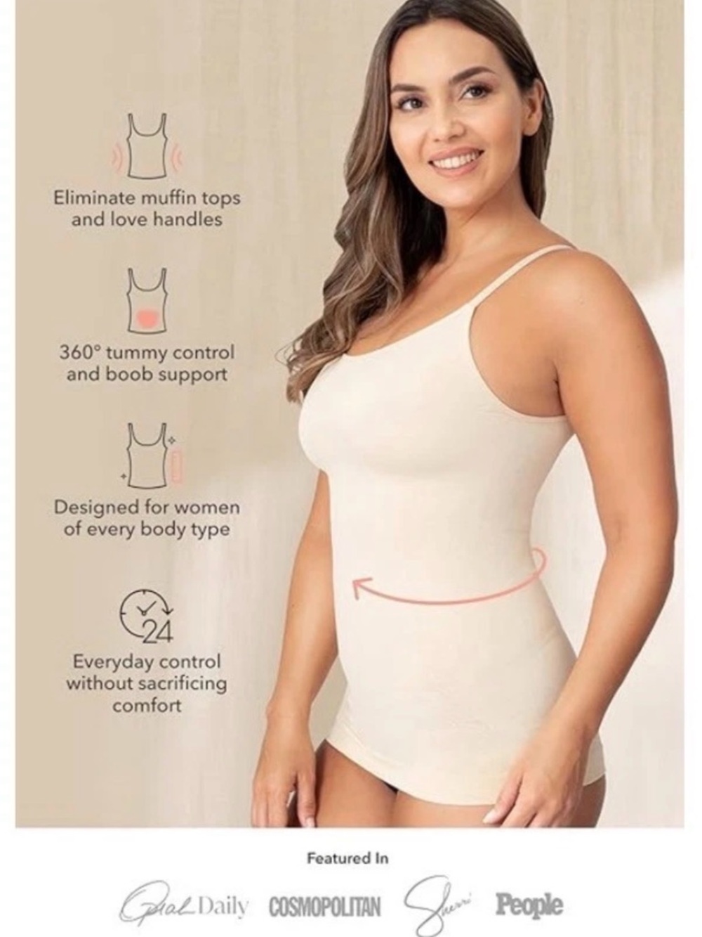 NWT~Shapermint Women’s Shapewear Tummy Control/Boob Support~Nude